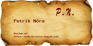Petrik Nóra névjegykártya